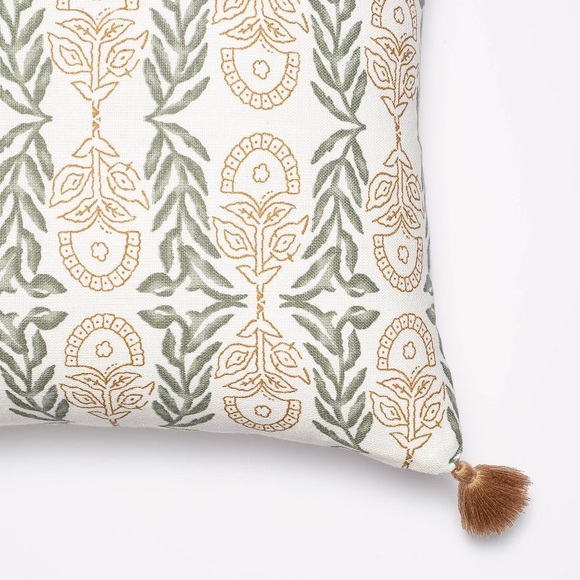 Oversized Oblong Watercolor Wood Block with Tassels Throw Pillow - Threshold - Picture 5 of 5